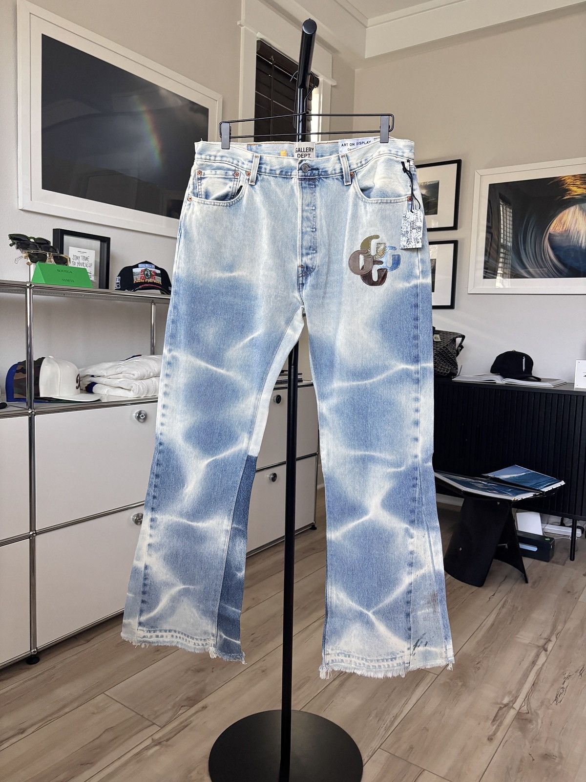 Gallery Dept. GALLERY DEPT | 37 | LEVI G PATCH LEATHER DENIM JEANS Size US 37 - 3 Thumbnail