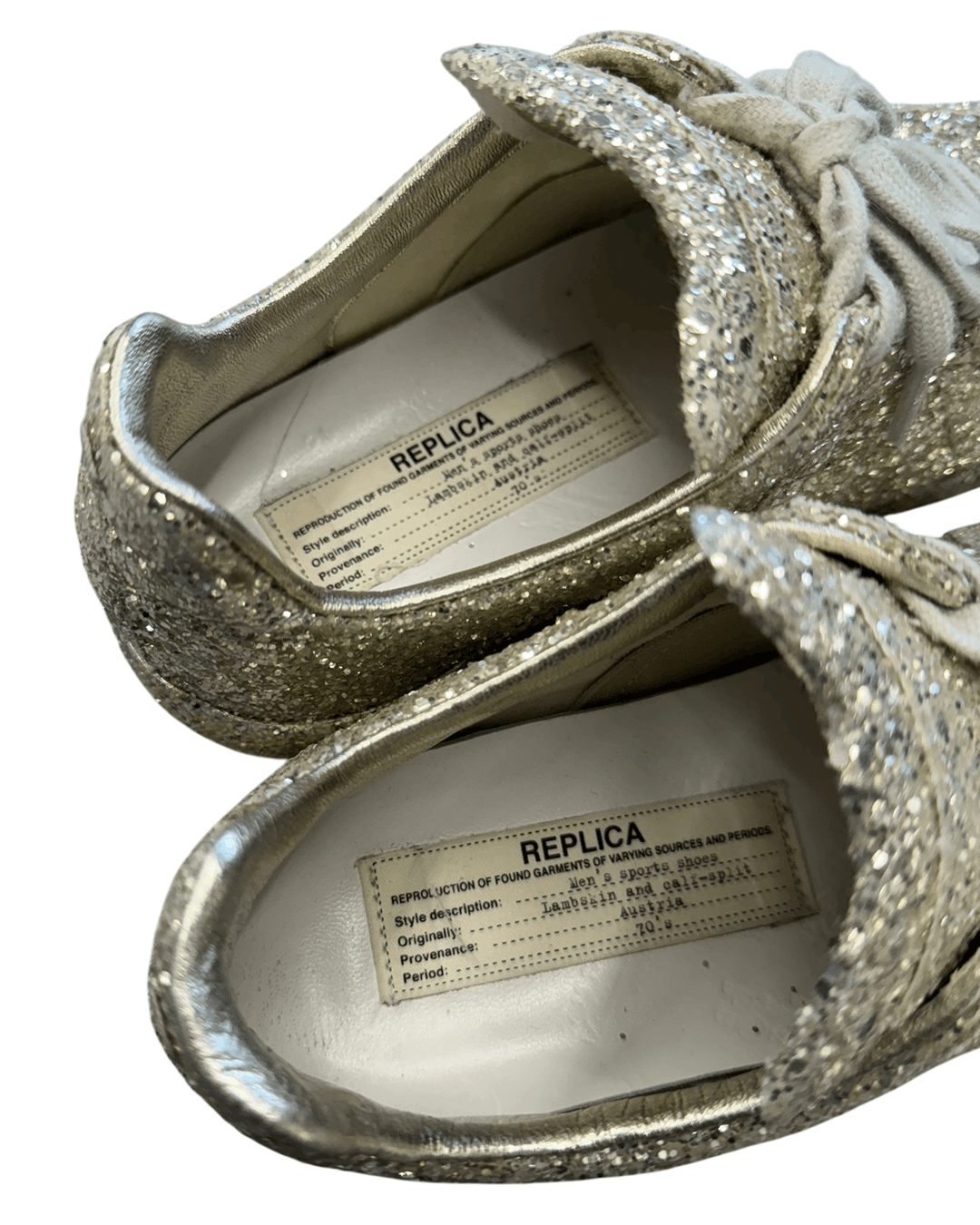 Maison Margiela Maison Margiela SS18 No.22 Silver Glitter Sneakers Size US 7 / IT 37 - 7 Thumbnail