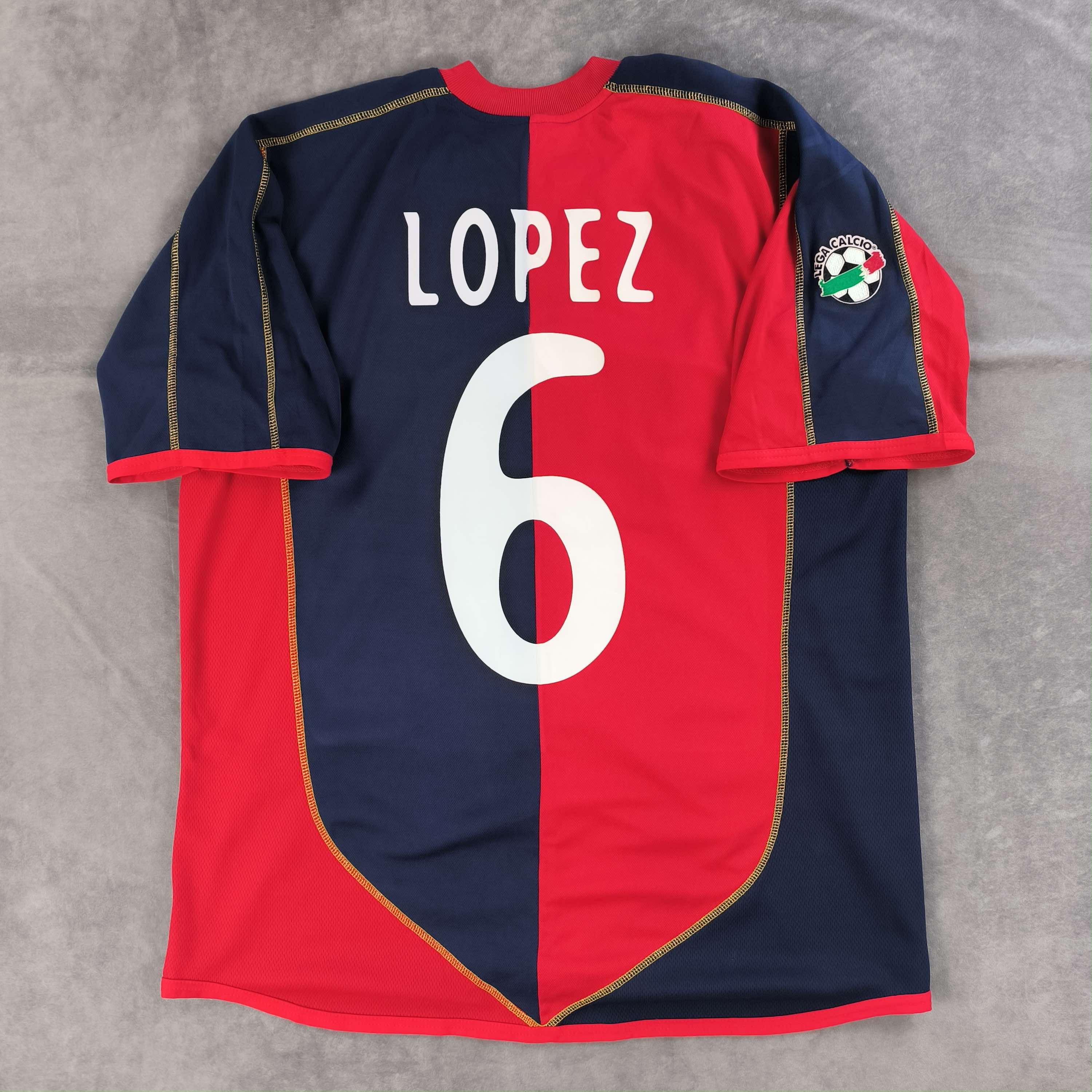 Other SIGNED Cagliari 2003-04 A-Line home Lopez football jersey XL Size US XL / EU 56 / 4 - 1 Thumbnail