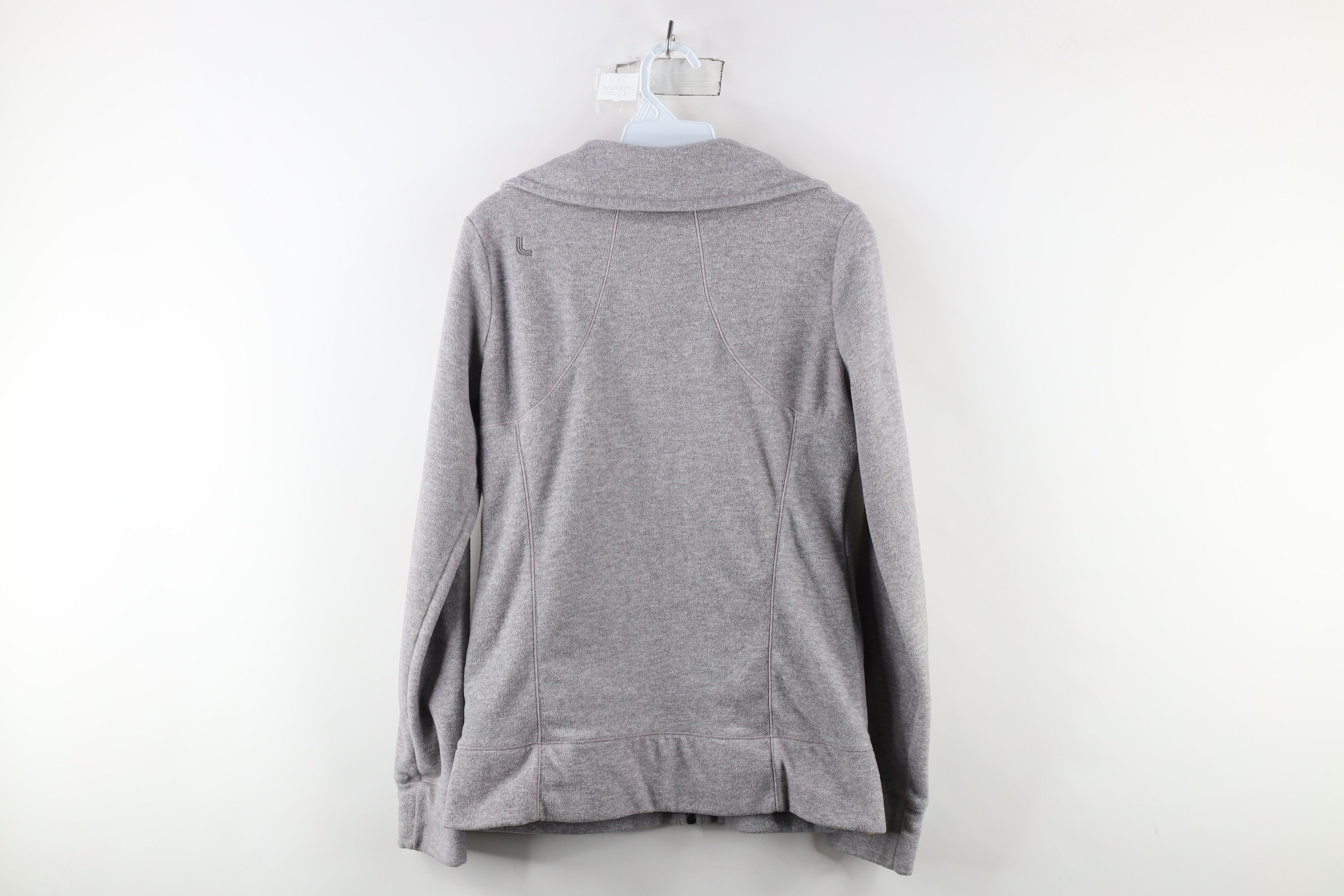Vintage Lole Full Zip Fleece Sweater Jacket Swacket Heather Gray Size M / US 6-8 / IT 42-44 - 12 Thumbnail