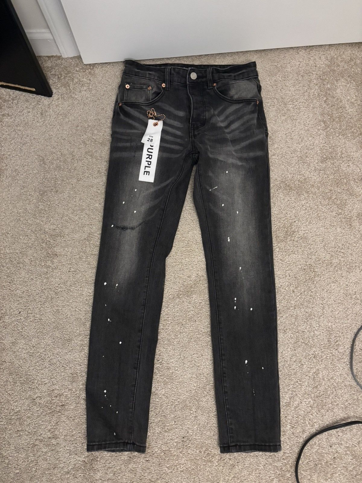Purple Brand Black purple jeans white paint Size US 28 / EU 44 - 4 Thumbnail
