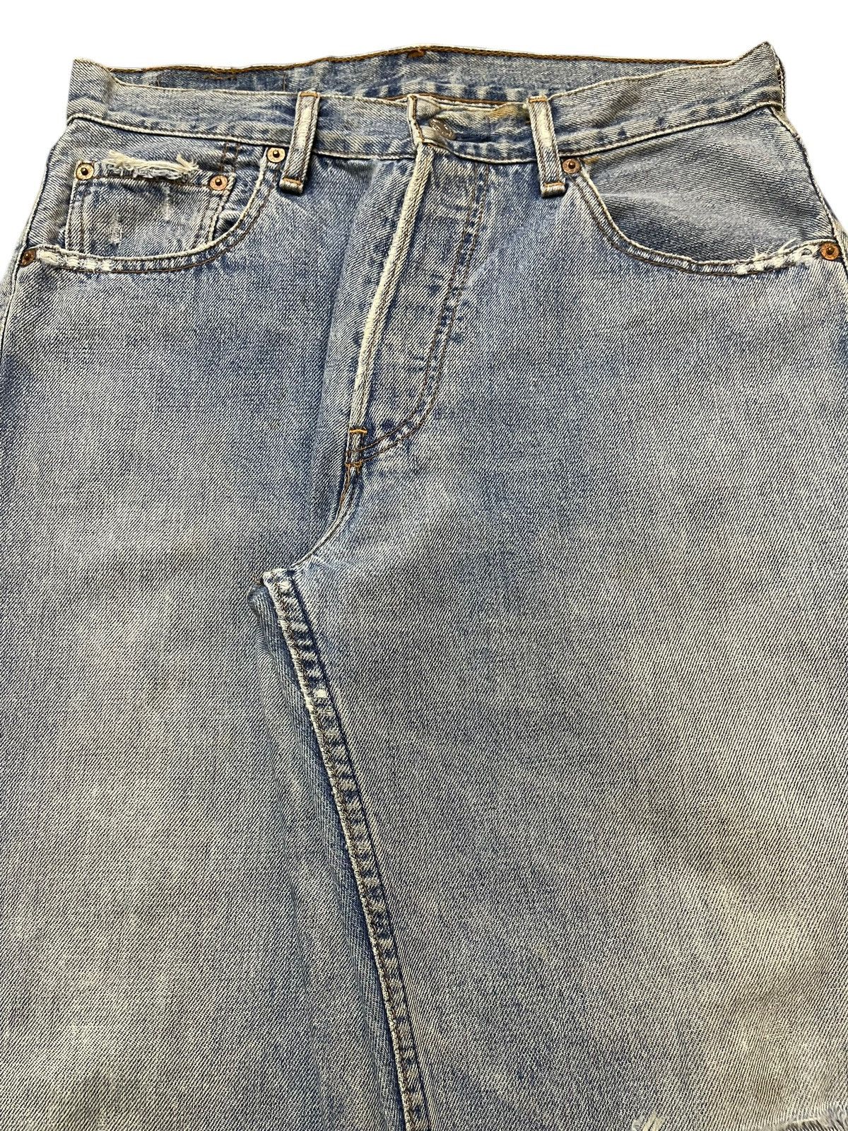 Levi's Vintage 90s Japan Levis 513 Faded Wash Distress Loose Jeans Size US 30 / EU 46 - 4 Thumbnail