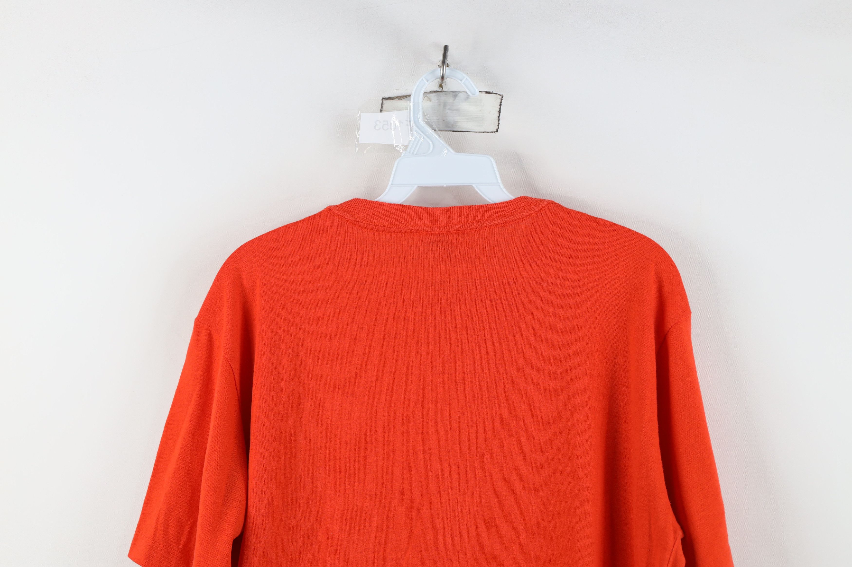Vintage Vintage 70s Streetwear Thin Blank Pocket T-Shirt Orange USA Size L / US 10 / IT 46 - 11 Thumbnail