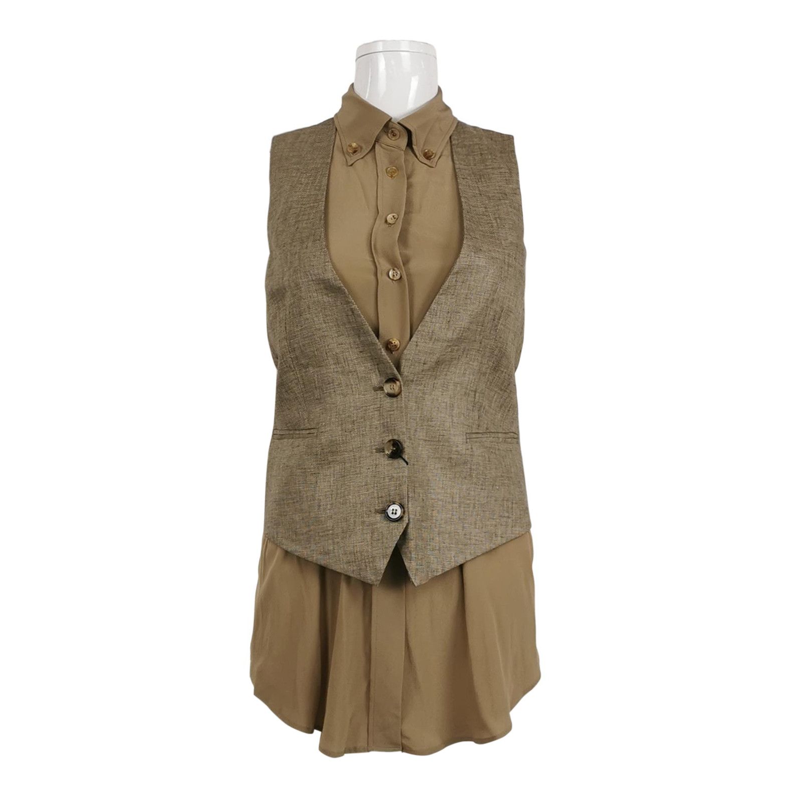 Burberry Burberry Linen Buttoned Vest in US2 Size 0079 Size US XS / EU 42 / 0 - 1 Thumbnail