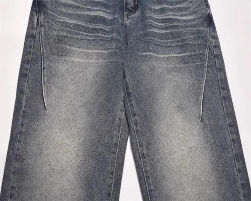 VIBE American retro washed distressed raw edge straight jeans Size US 32 / EU 48 - 6 Thumbnail