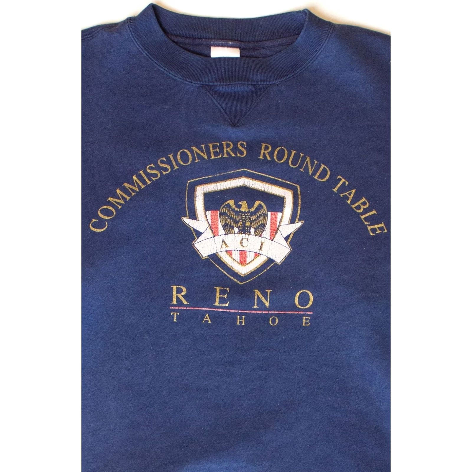 Commission VINTAGE BAC Premier Commissioners Round Table Reno Tahoe Sweatshirt 1990s X-Large Navy Blue Mens Size US XL / EU 56 / 4 - 2 Thumbnail