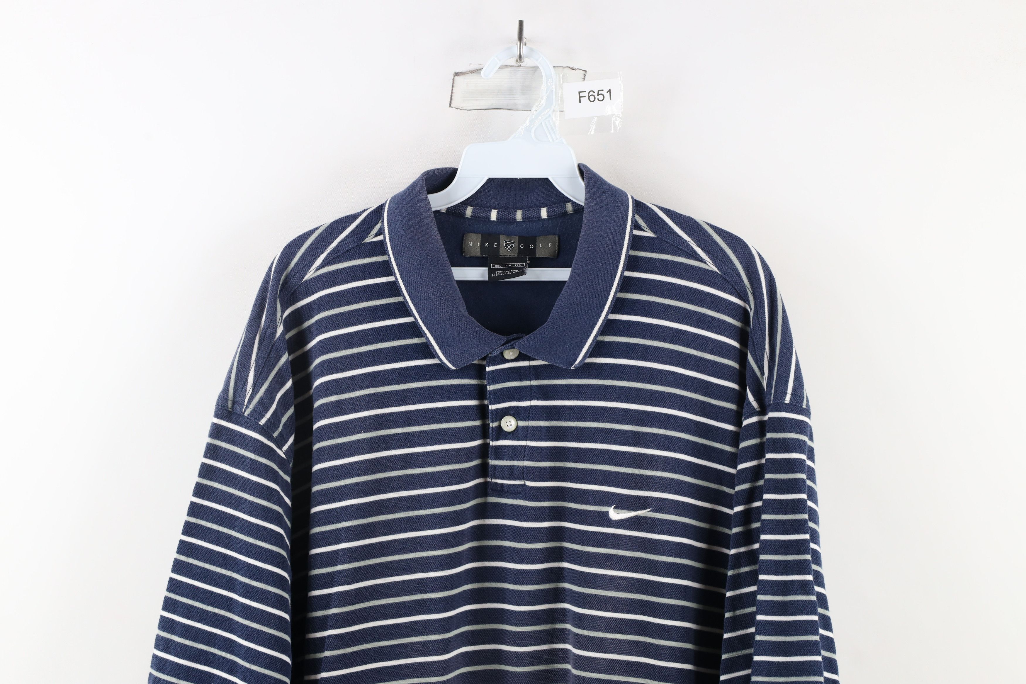 Vintage 90s Nike Golf Scott Mini Swoosh Striped Polo Shirt