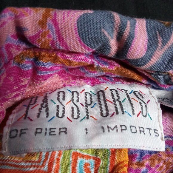 Passport Vintage Passports Pier 1 Patchwork Madras Hawaiian Shirt Size S / US 4 / IT 40 - 3 Thumbnail