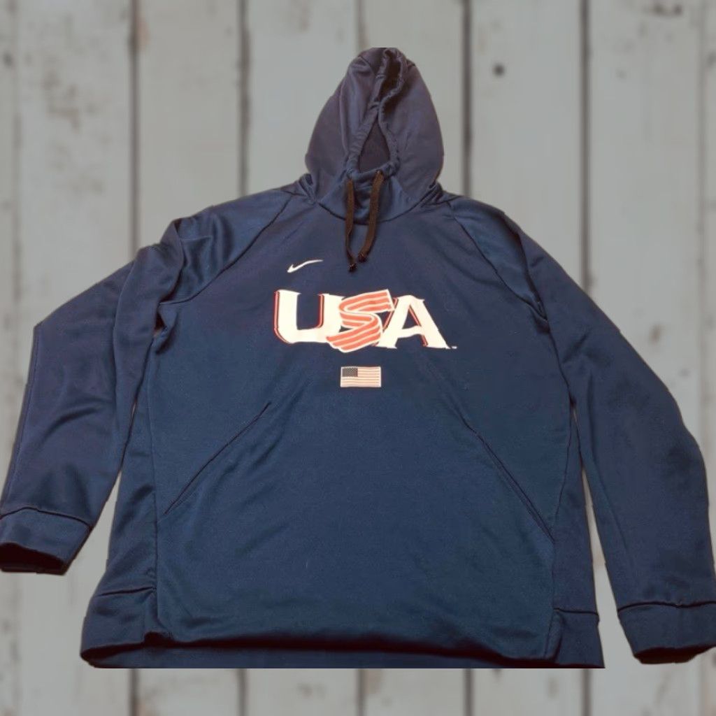 Nike VINTAGE: Nike Dri-Fit Spotlight USA CN9473-419 Pullover Hoodie Men’s Large Blue 8086 Size US L / EU 52-54 / 3 - 1 Thumbnail