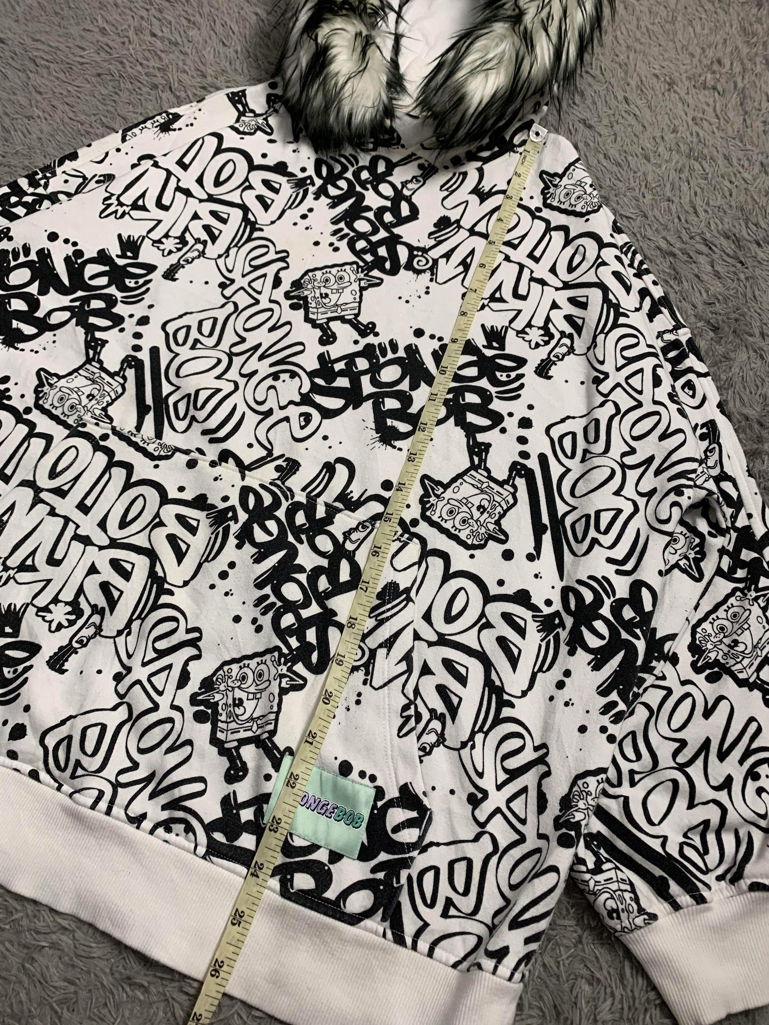 Japanese Brand H&M x Spongebob Oversized Full Print Fur Hoodie Size US M / EU 48-50 / 2 - 9 Thumbnail