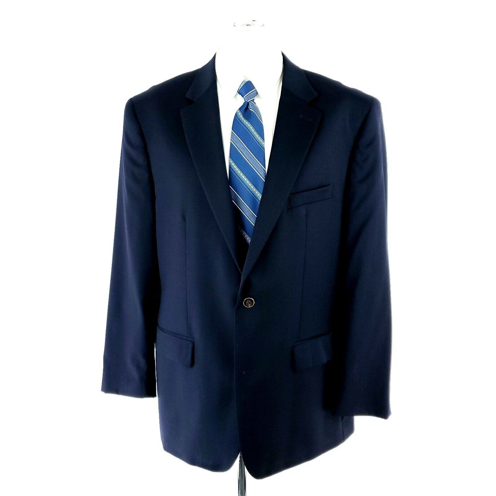 Joseph & Feiss Joseph Feiss Wool 2 Button Blazer 42R Blue Classic Fit Tagge Size 42R - 3 Thumbnail