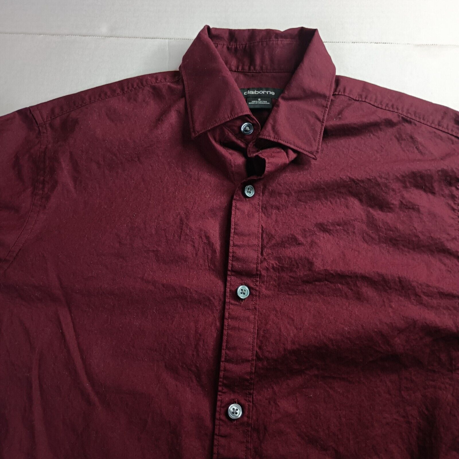 Liz Claiborne Claiborne Button Up Shirt Men's S Small Holiday Berry Wine Size US S / EU 44-46 / 1 - 3 Thumbnail
