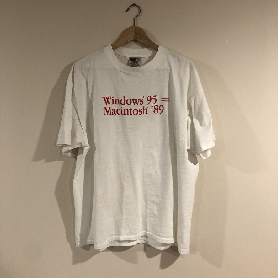 Apple RARE Apple 'Macintosh '89 = Windows 95' Diss T-shirt Size US XL / EU 56 / 4 - 2 Thumbnail