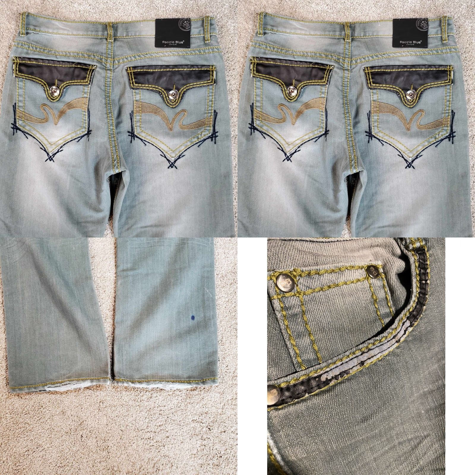 CO VINTAGE Pacific Blue Clothing Co Pants Jeans Denim Men 34 Regular 32in Blue Size 34 Adult Mens Size US 34 / EU 50 - 9 Thumbnail