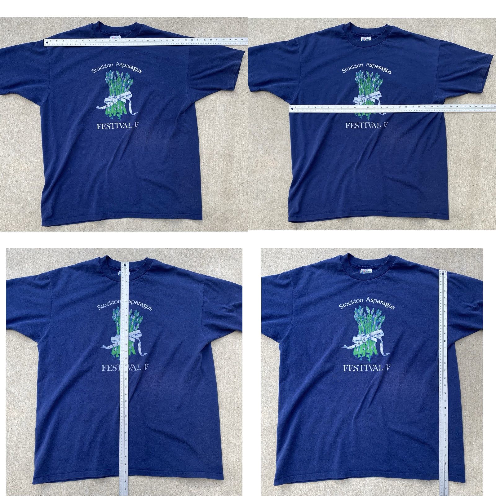 Hanes VINTAGE Stockton Asparagus Festival T-Shirt Blue Hanes Fifty-Fifty XXL 2XL Men Graphic 90s California 1990s Short Sleeve Crew Neck Shirt Mens Size US XXL / EU 58 / 5 - 11 Thumbnail