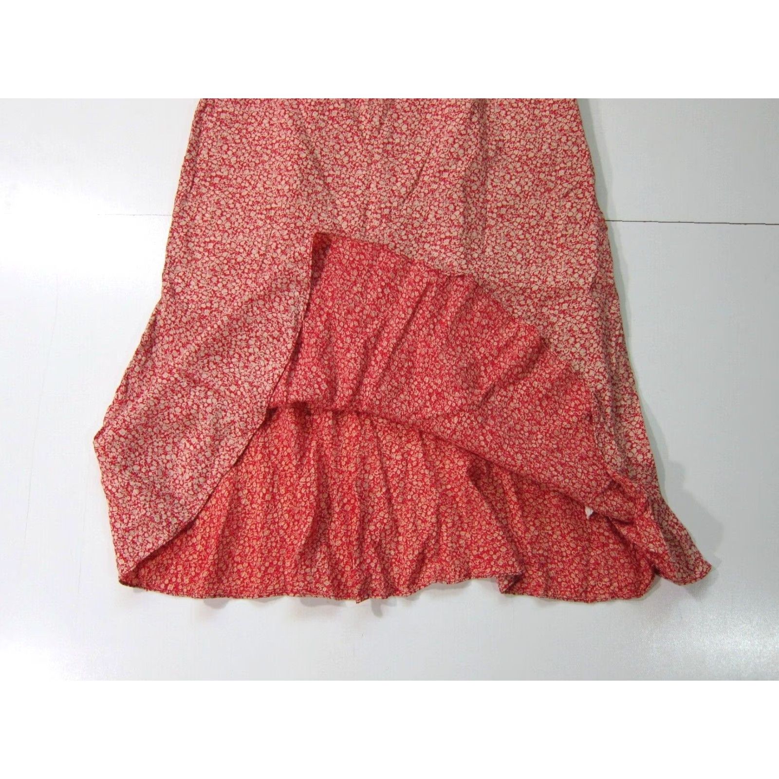 Vintage VINTAGE Tanya Lam Skirt Women XS A-Line Midi Floral Red 100% Rayon Lined Imported? Size 26" / US 2 / IT 38 - 6 Thumbnail