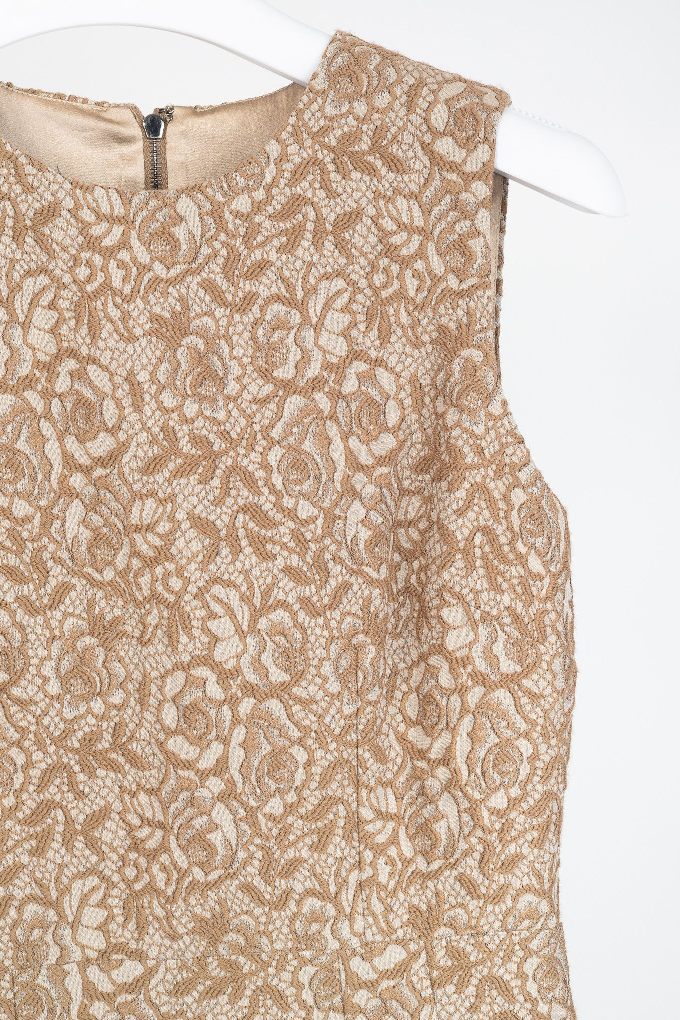 Dolce & Gabbana Dolce & Gabbana Brown Embroidered Floral-Lace Dress Size M / US 6-8 / IT 42-44 - 4 Thumbnail