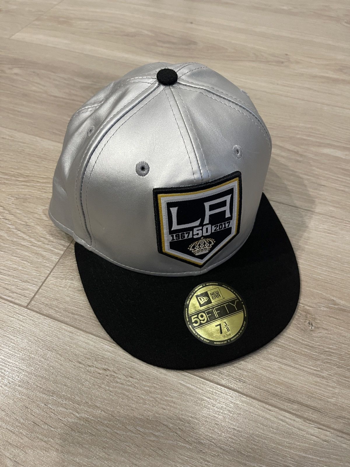 New Era LA Kings 50th Anniversary SILVER Hat cap New Era 59 fifty Size ONE SIZE - 1 Thumbnail