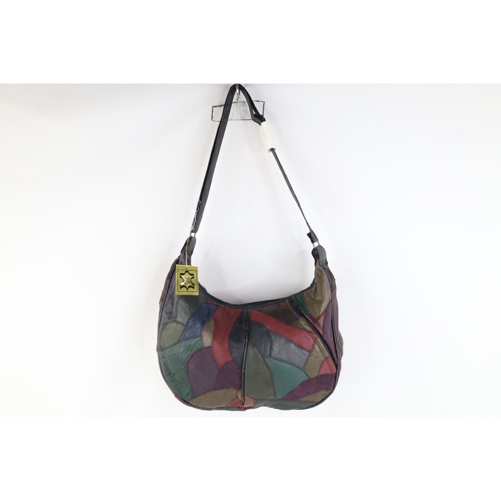 Vintage New Vintage 90s Babydoll Rainbow Patchwork Leather Purse Bag Size ONE SIZE - 1 Thumbnail