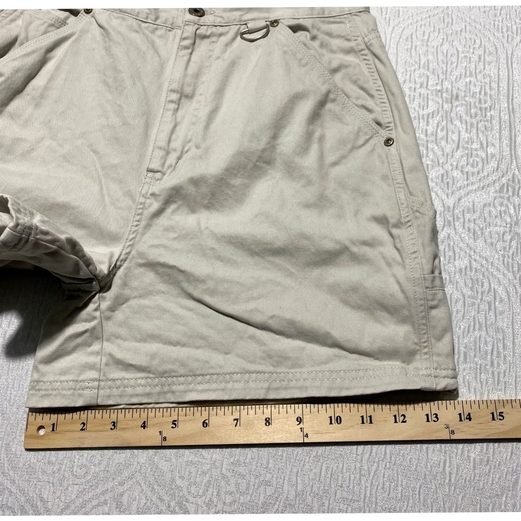 Vintage Sonoma Womens Khaki Carpenter Shorts High Rise Cotton Size 12 Tall Beige Size 29" - 7 Thumbnail