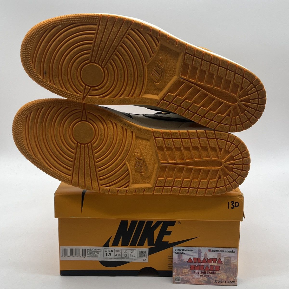 Nike Air Jordan 1 high yellow toe Size US 13 / EU 46 - 8 Thumbnail