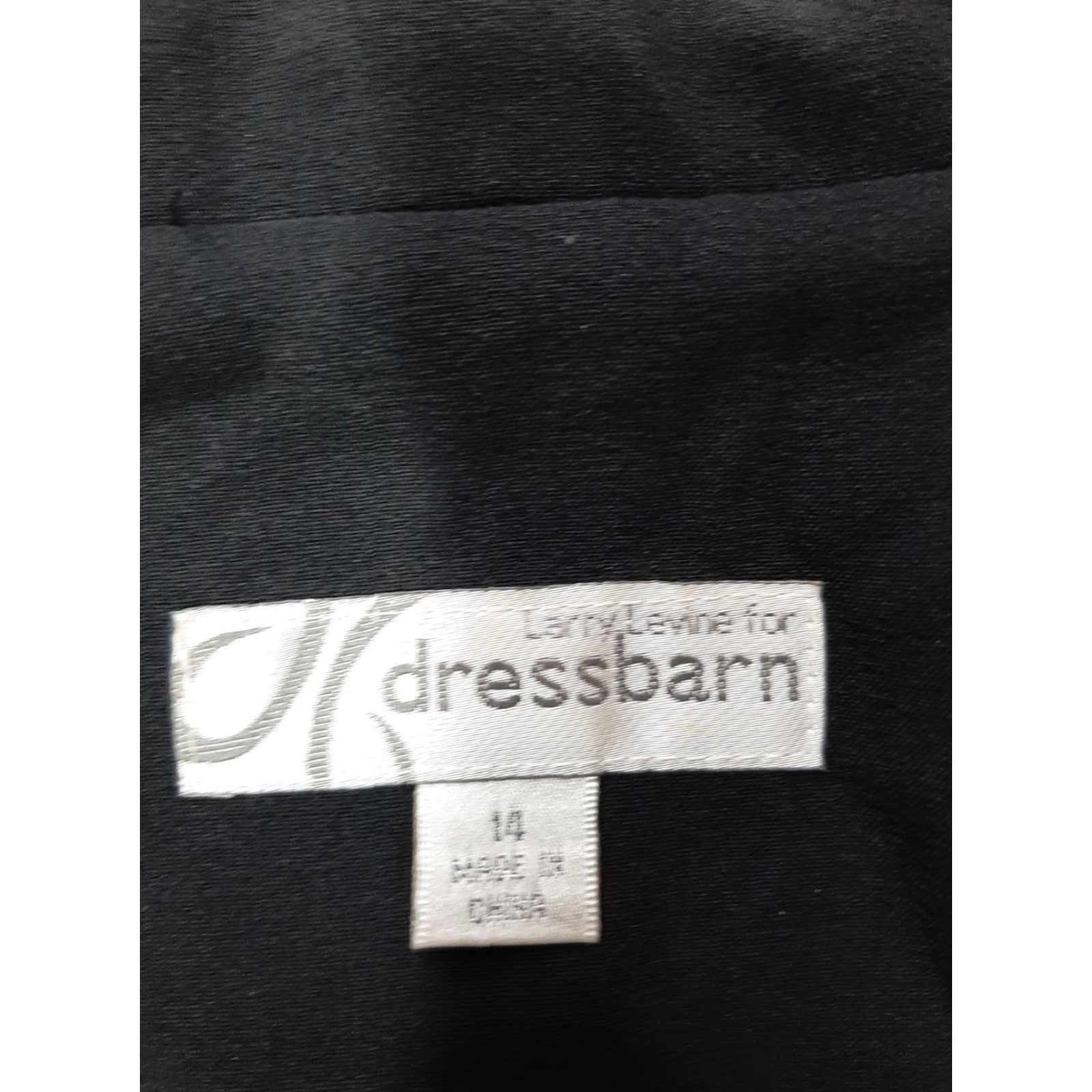 Vintage Larry Levine Dressbarn Blazer Jacket Women's Size 14 Black Herringbone Polyester Long Sleeve Button Size XL / US 12-14 / IT 48-50 - 2 Thumbnail
