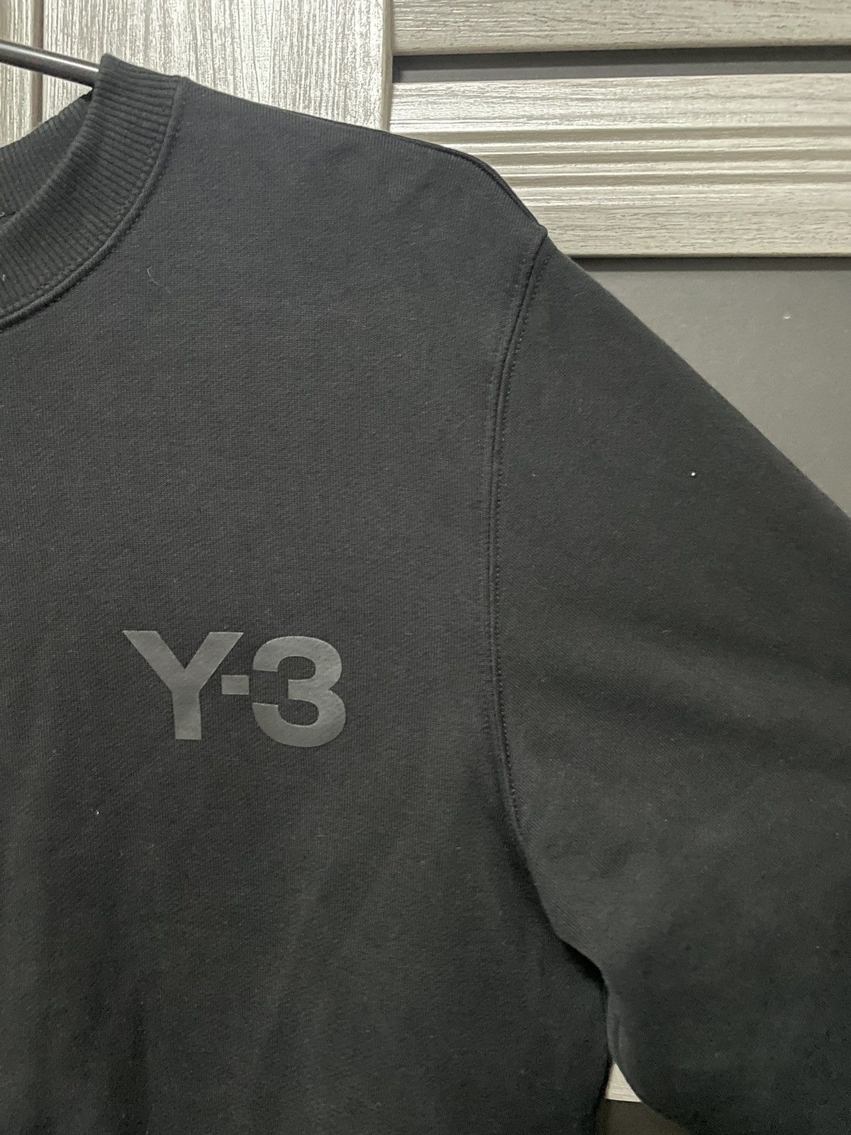 Adidas × Japanese Brand × Yohji Yamamoto Yohji Yamamoto Y3 Adidas Sweatshirt Crewneck Black Logo Size US M / EU 48-50 / 2 - 2 Thumbnail