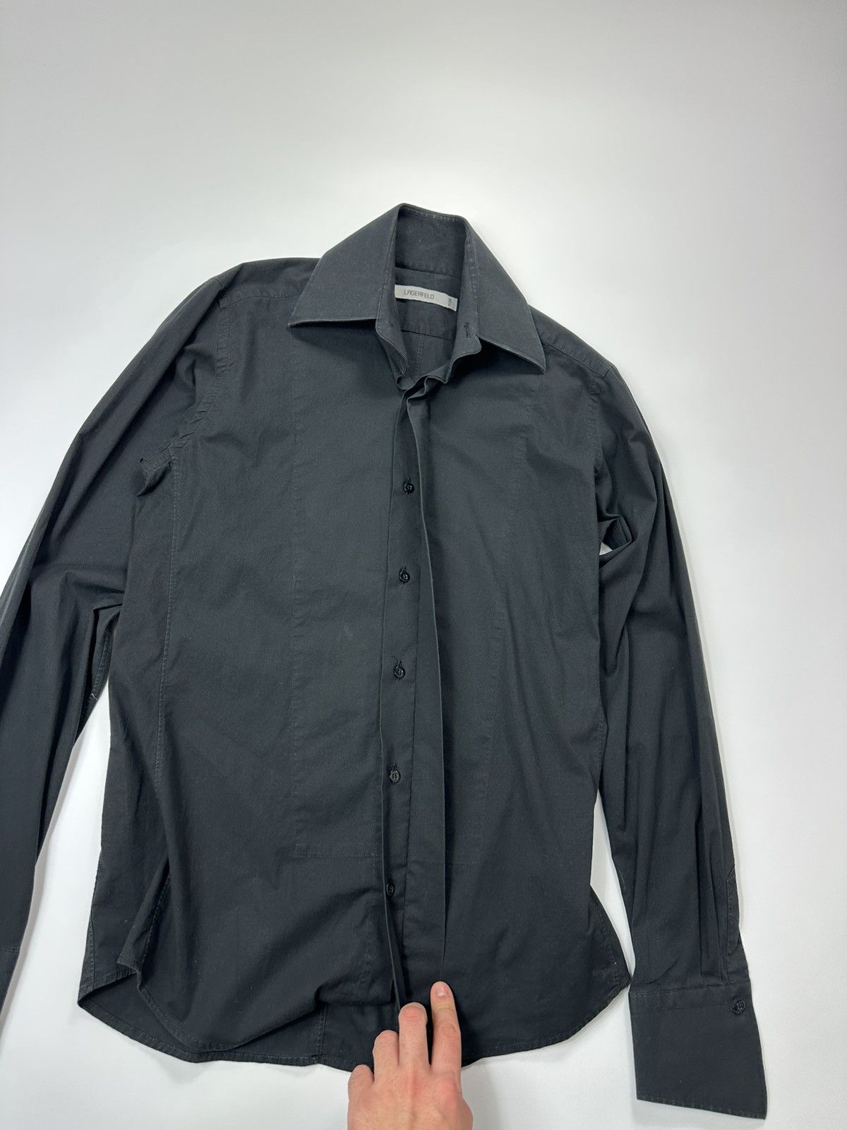 Karl Lagerfeld Karl Lagerfeld Black Formal Shirt Size US M / EU 48-50 / 2 - 7 Thumbnail