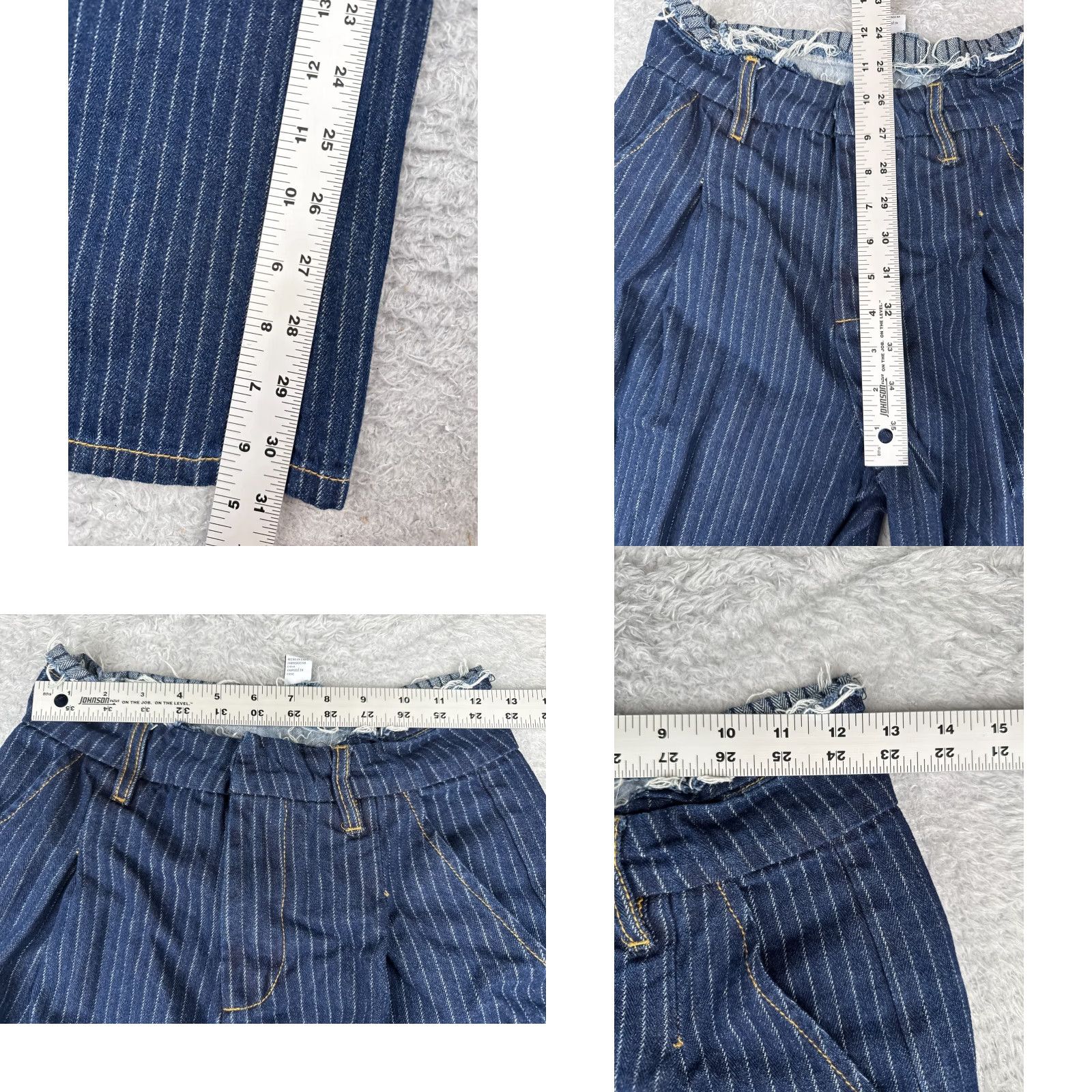 Forever 21 Forever 21 Jeans Womens 26 Blue Vertical Stripe Wide Leg Mid Rise Cotton 26x31 Size 26" / US 2 / IT 38 - 8 Thumbnail