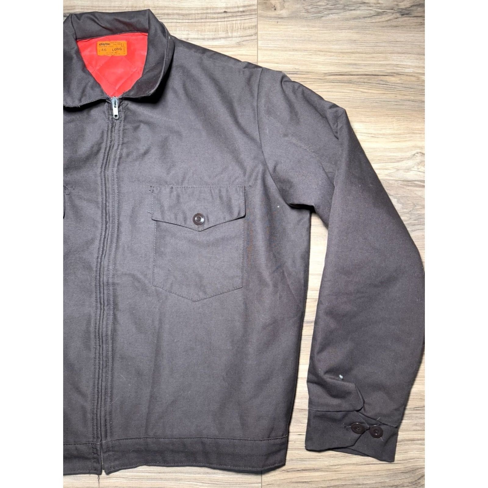 Vintage VINTAGE Clayton Work Jacket XL Long Brown Trucking 70s 80s Canvas Mens Size US XL / EU 56 / 4 - 2 Thumbnail