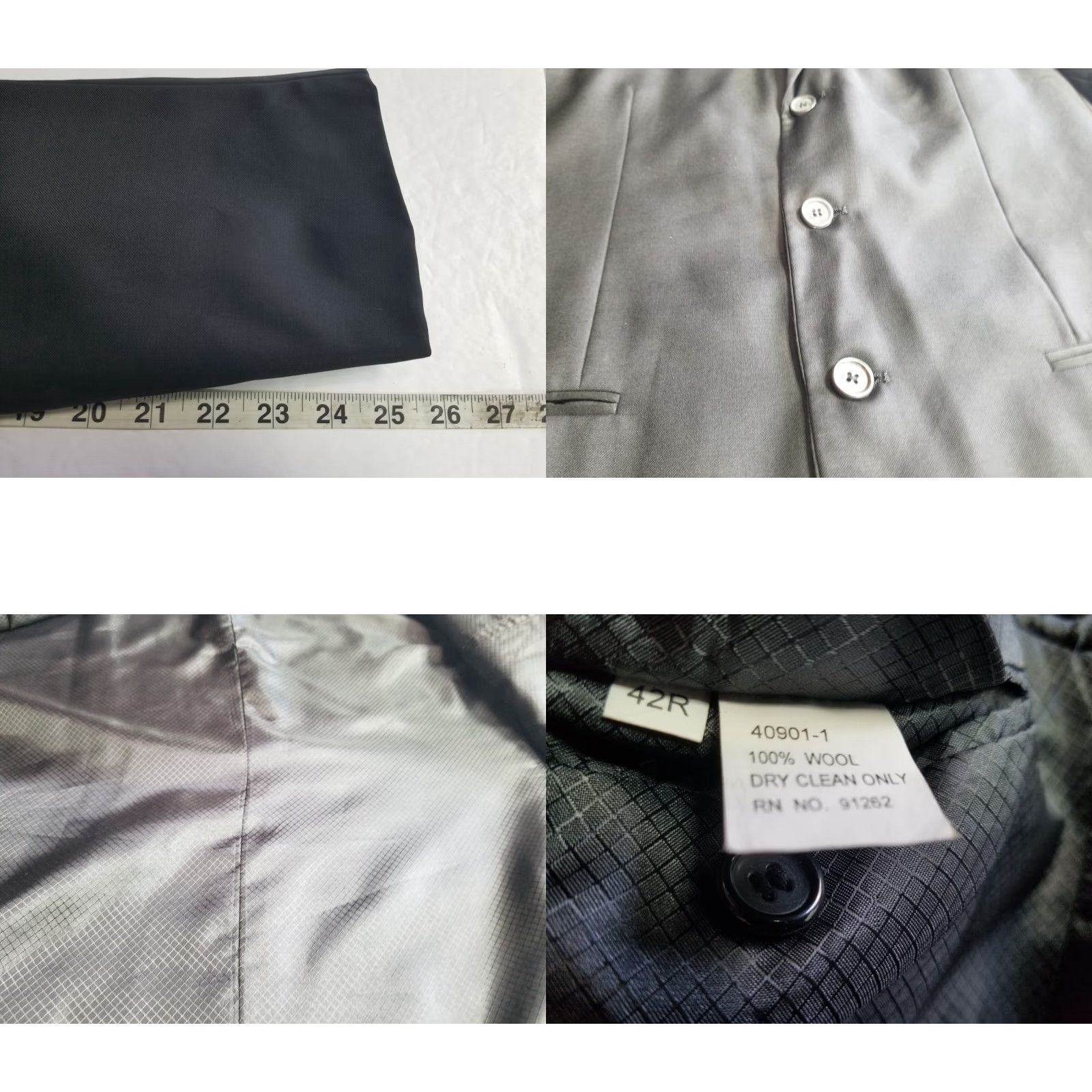 Santoni Mantoni Jacket Blazer Mantoni Black Wool Single-Breasted 42R Notch Lapel Regular Fit 4-Button Inner Pockets Wool Suit Coat Size 42R - 8 Thumbnail