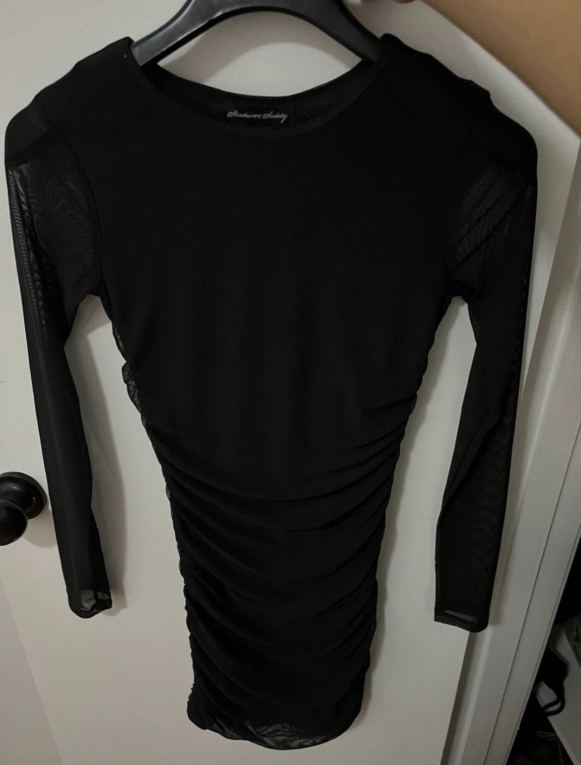 Other Streetwear Society Black Ruched Mini Dress Size XS / US 0-2 / IT 36-38 - 1 Thumbnail