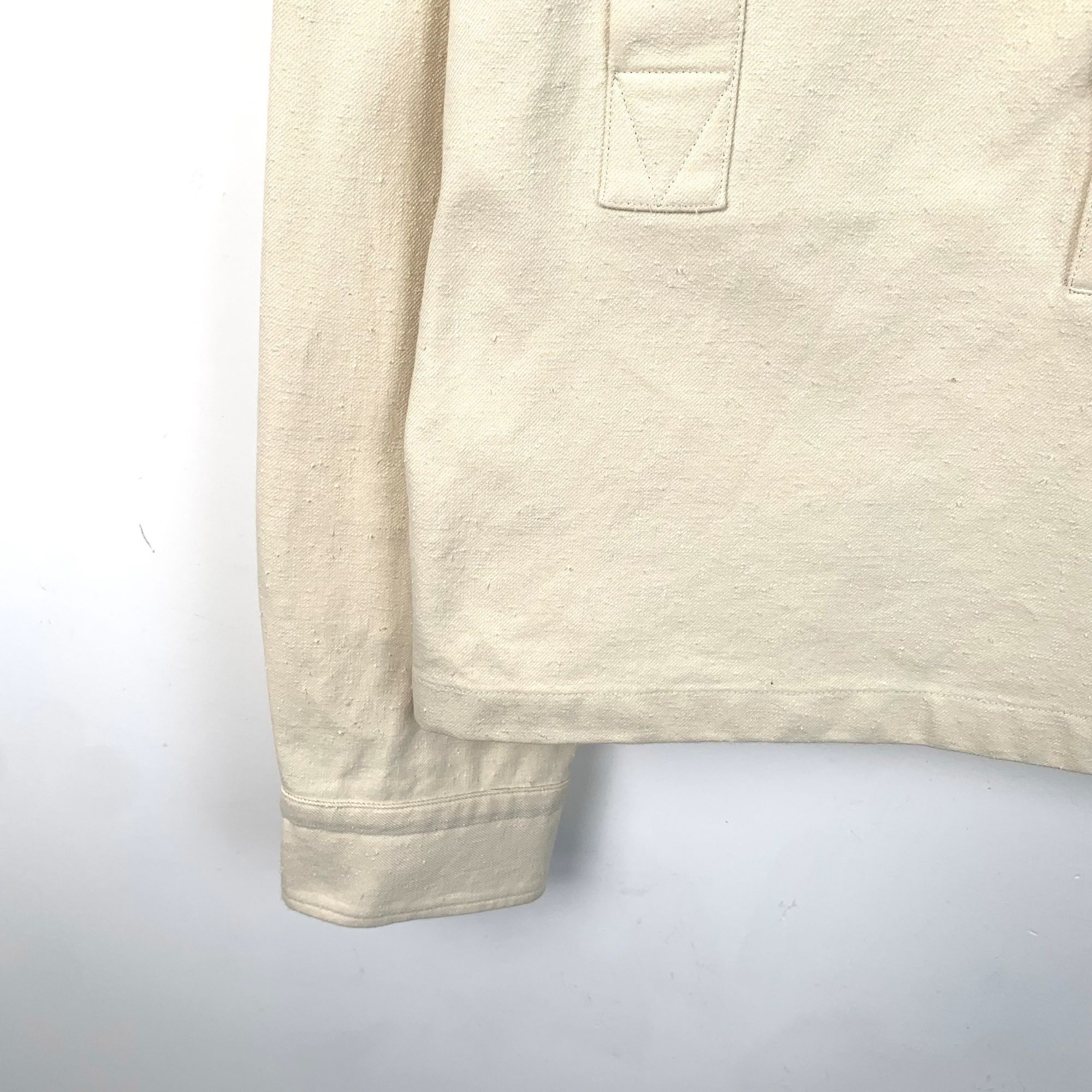 Bottega Veneta Bottega Veneta Beige Cotton Long Sleeve Pullover Jacket With Size XL / US 12-14 / IT 48-50 - 5 Thumbnail