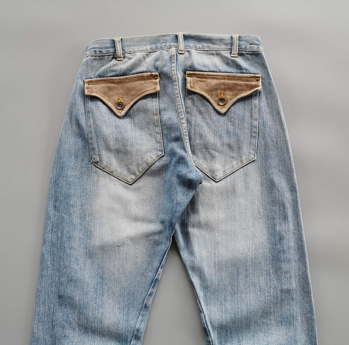 Japanese Brand Bootcut Sheepskin Leather Power To The People Jeans Size US 31 - 10 Thumbnail