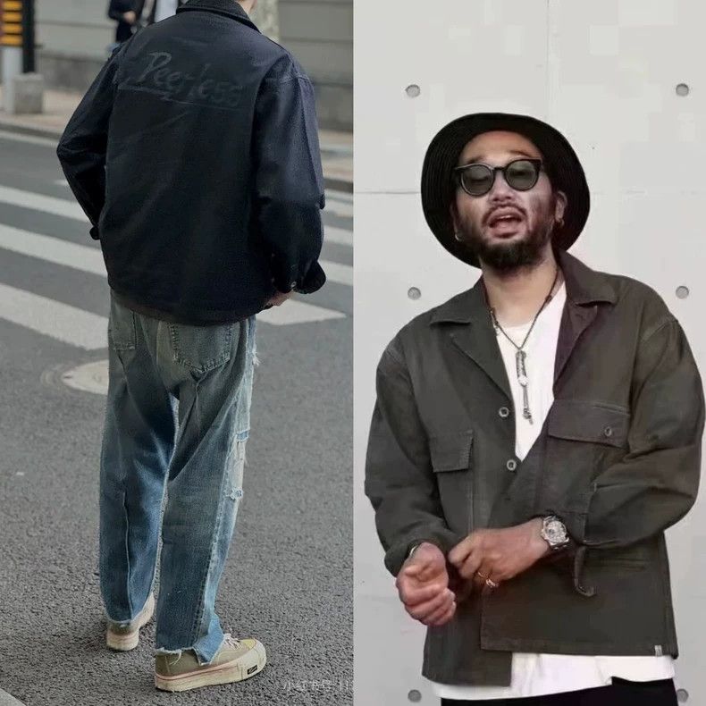 Visvim Visvim 21AW DOMAIN L/S DMGD Fishbone Washed Worn Work Shir Size US M / EU 48-50 / 2 - 8 Thumbnail