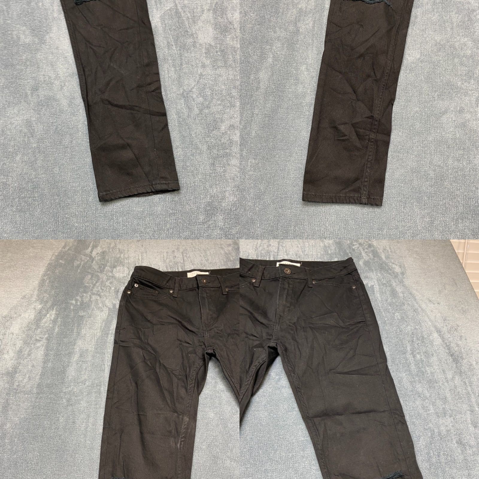 Topman Topman Jeans Mens 32x32 Black Denim Cotton Stretch Skinny Leg Distressed Trendy Size US 32 / EU 48 - 8 Thumbnail