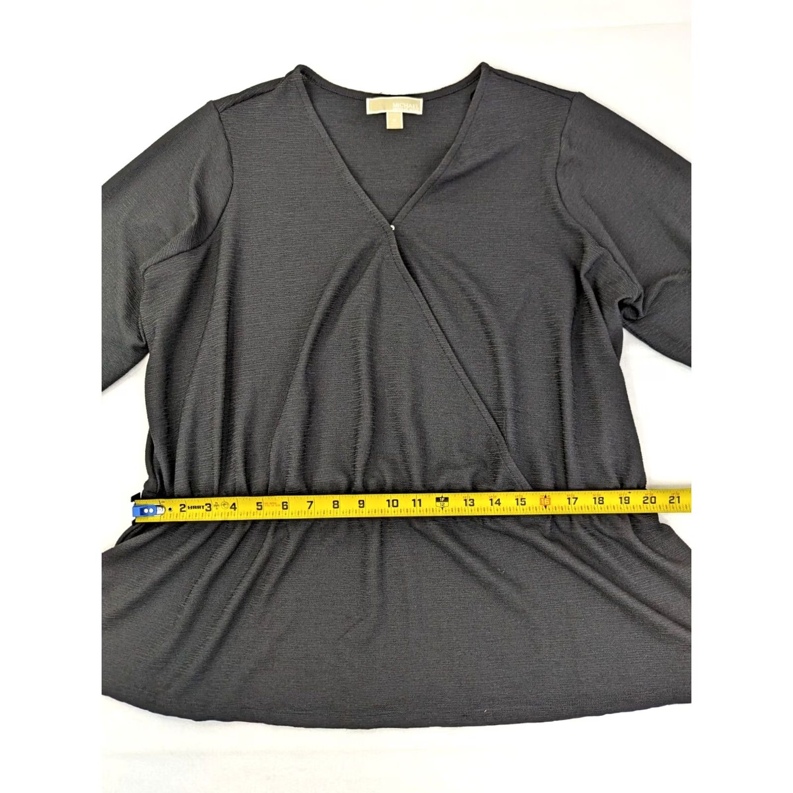 Michael Kors Michael Kors Shirt XL Black V-Neck 3/4 Sleeve Peplum Women Relaxed" Size XL / US 12-14 / IT 48-50 - 5 Thumbnail