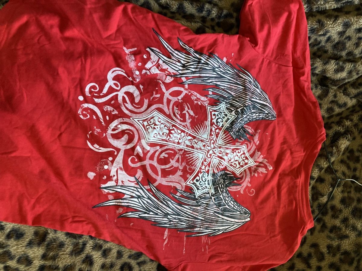 Shein Red Grunge/Emo Baggy Cross Tee Size M / US 6-8 / IT 42-44 - 1 Thumbnail
