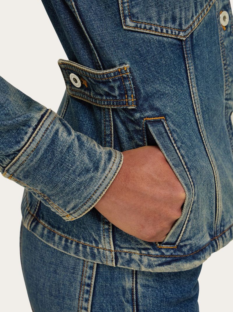 Salvatore Ferragamo o1s1rm0526 Denim Jacket in Blue Size L / US 10 / IT 46 - 4 Thumbnail