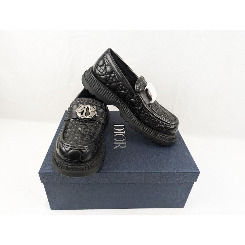 Dior o1rshd1 Buffalo Loafers Cannage Leather in Black Size US 11 / EU 44 - 21 Thumbnail