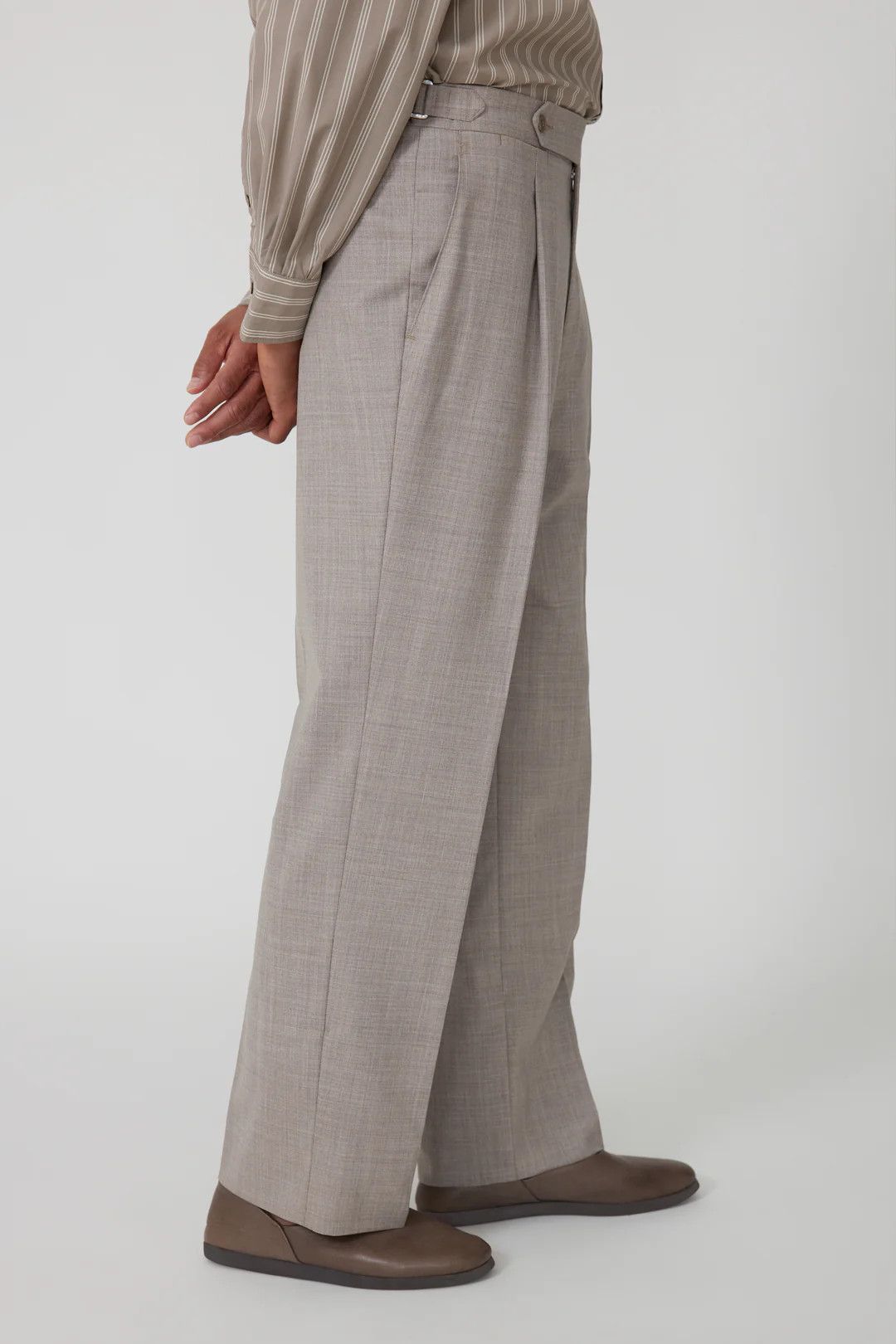 Stoffa ($2890) Taupe Undyed Wool Suit Size 42R - 7 Thumbnail