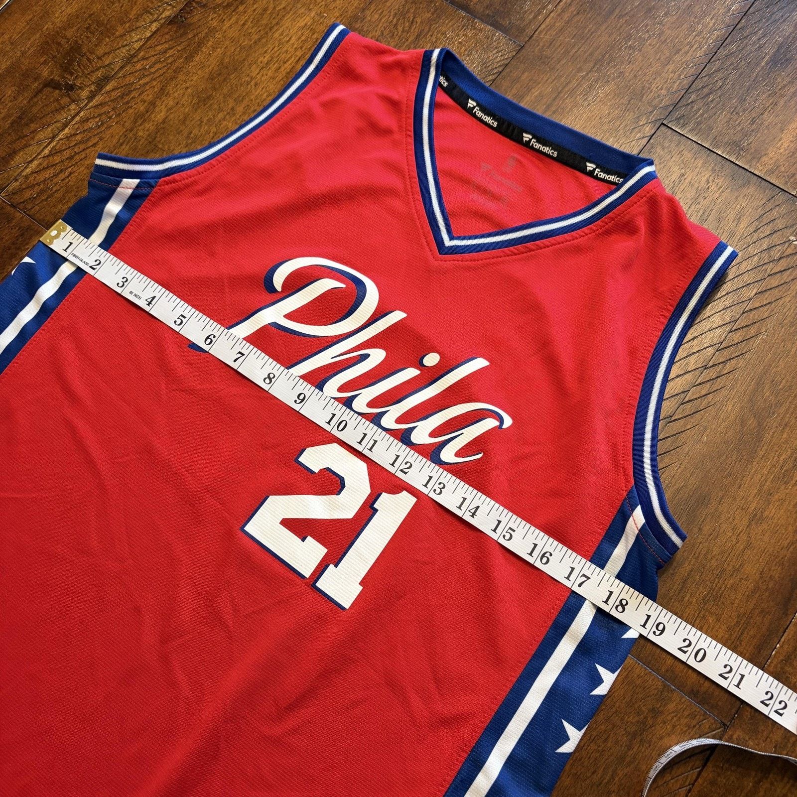 Vintage Philadelphia 76ers Jersey Youth XL Joel Embiid 21 Fanatics Size XL / US 12-14 / IT 48-50 - 10 Thumbnail