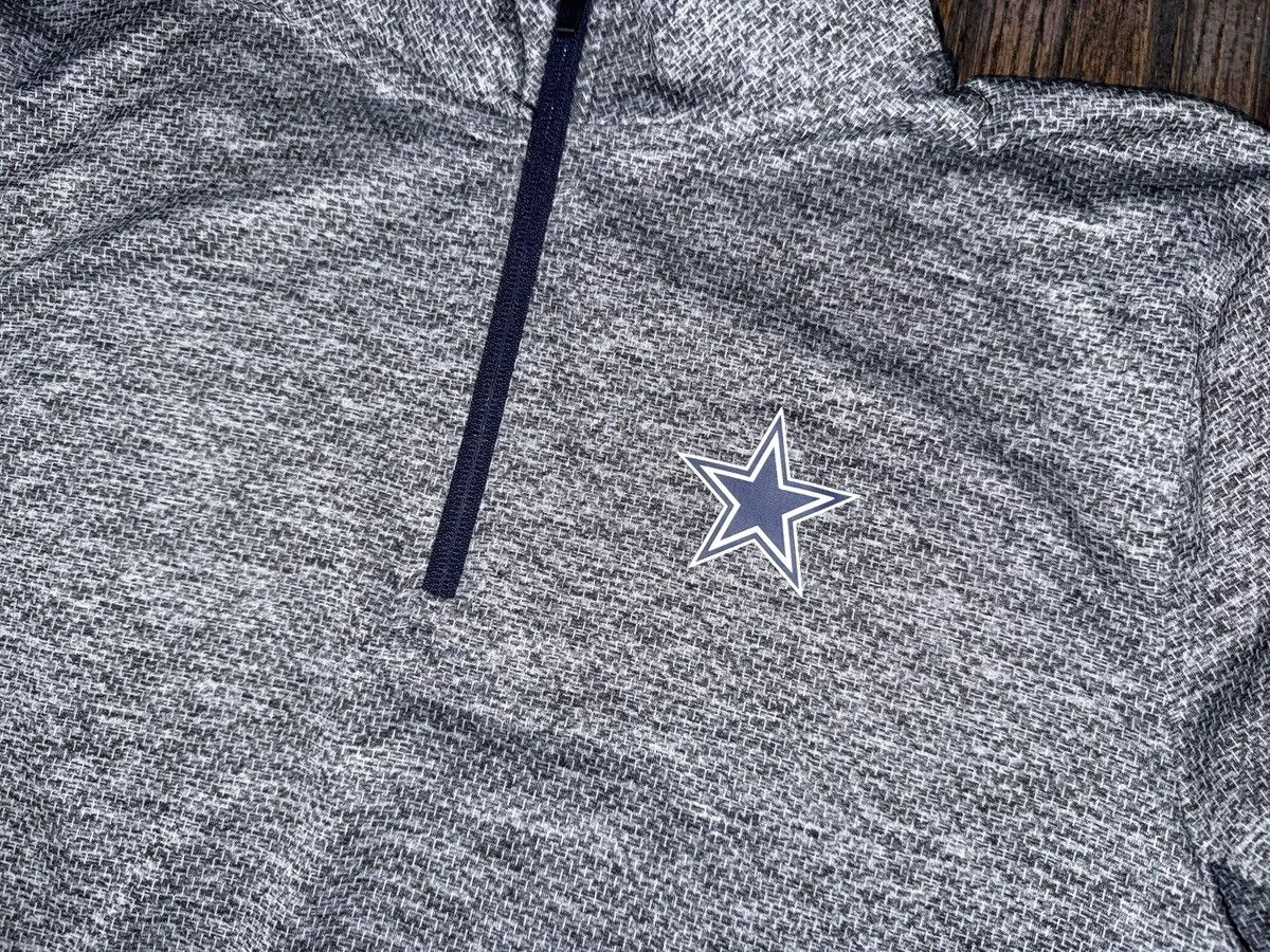 NFL Dallas Cowboys 1/4 Zip Pullover Jacket Heather Grey Sz Large Size US L / EU 52-54 / 3 - 2 Thumbnail