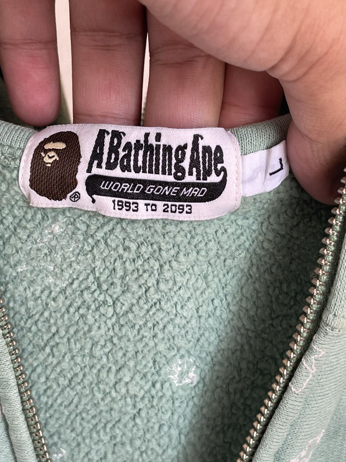 Bape Bape Bapesta All Over Logo Embroidery Full Zip Hoodie Size US L / EU 52-54 / 3 - 6 Thumbnail