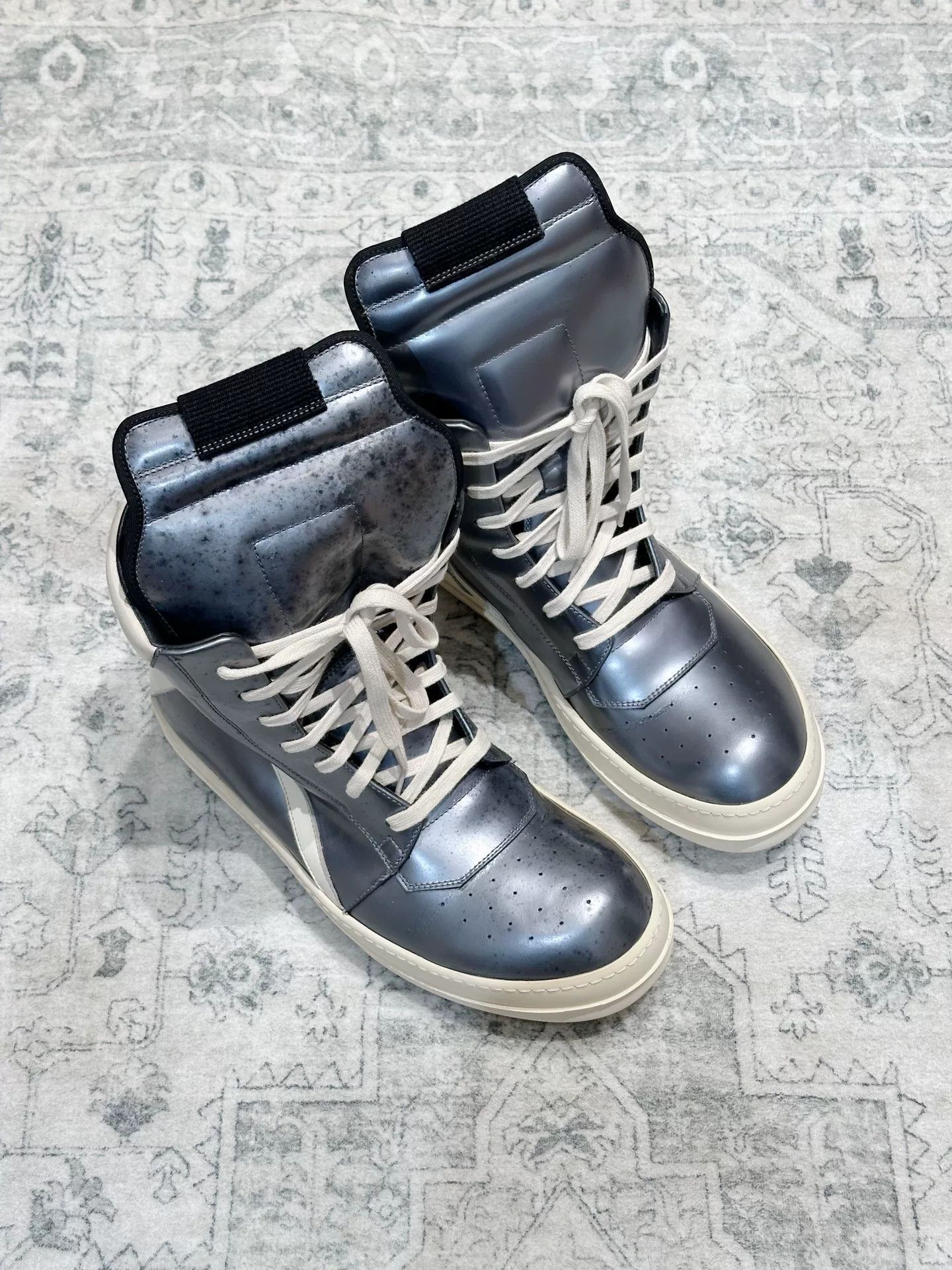 Rick Owens Rick Owens Silver Mirror High-Top Runway Size US 7.5 / EU 40-41 - 1 Thumbnail