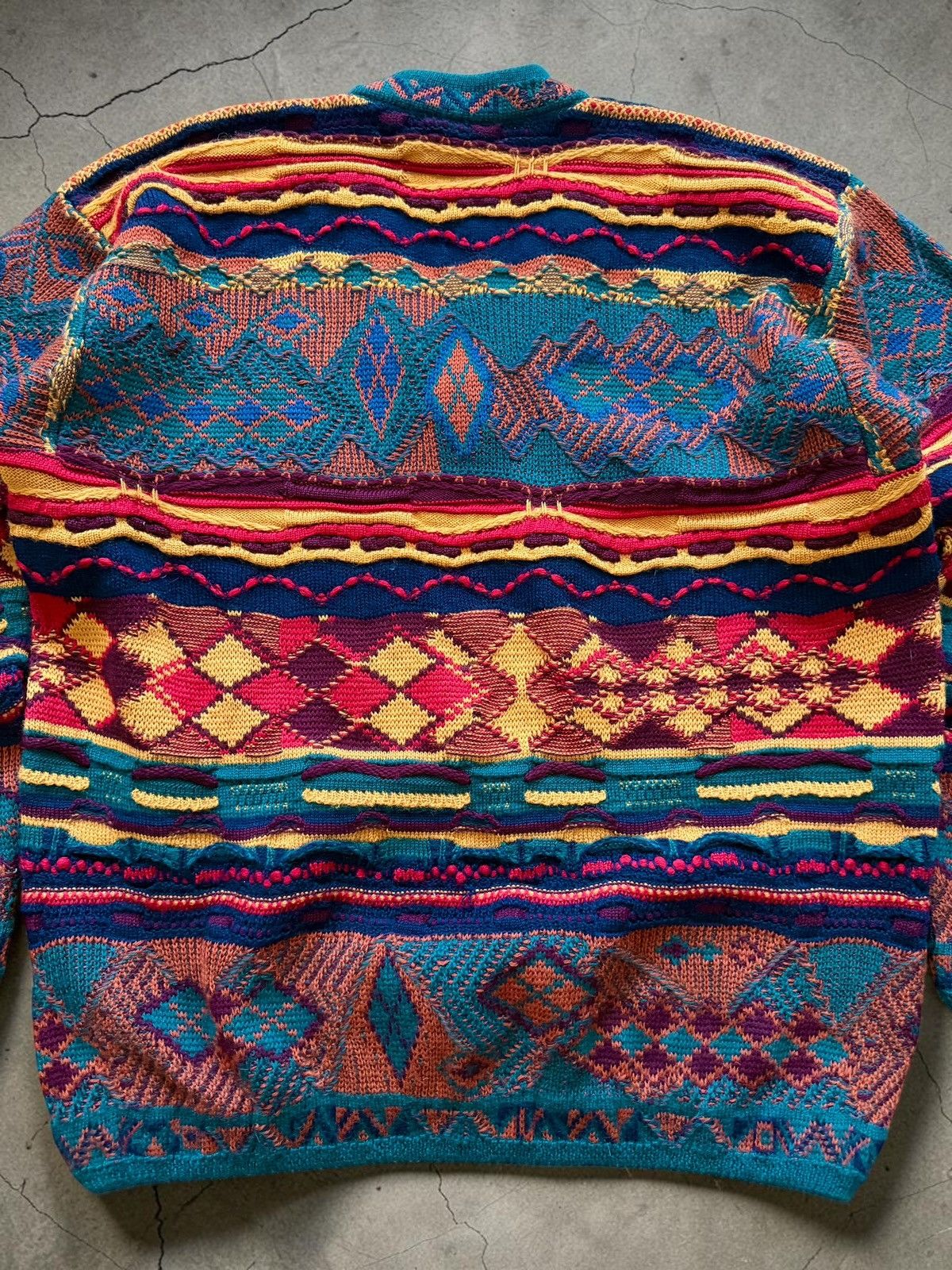 Coogi Coogi knitted wool 3D sweater/ rainbow / multicolour /floral Size US M / EU 48-50 / 2 - 7 Thumbnail