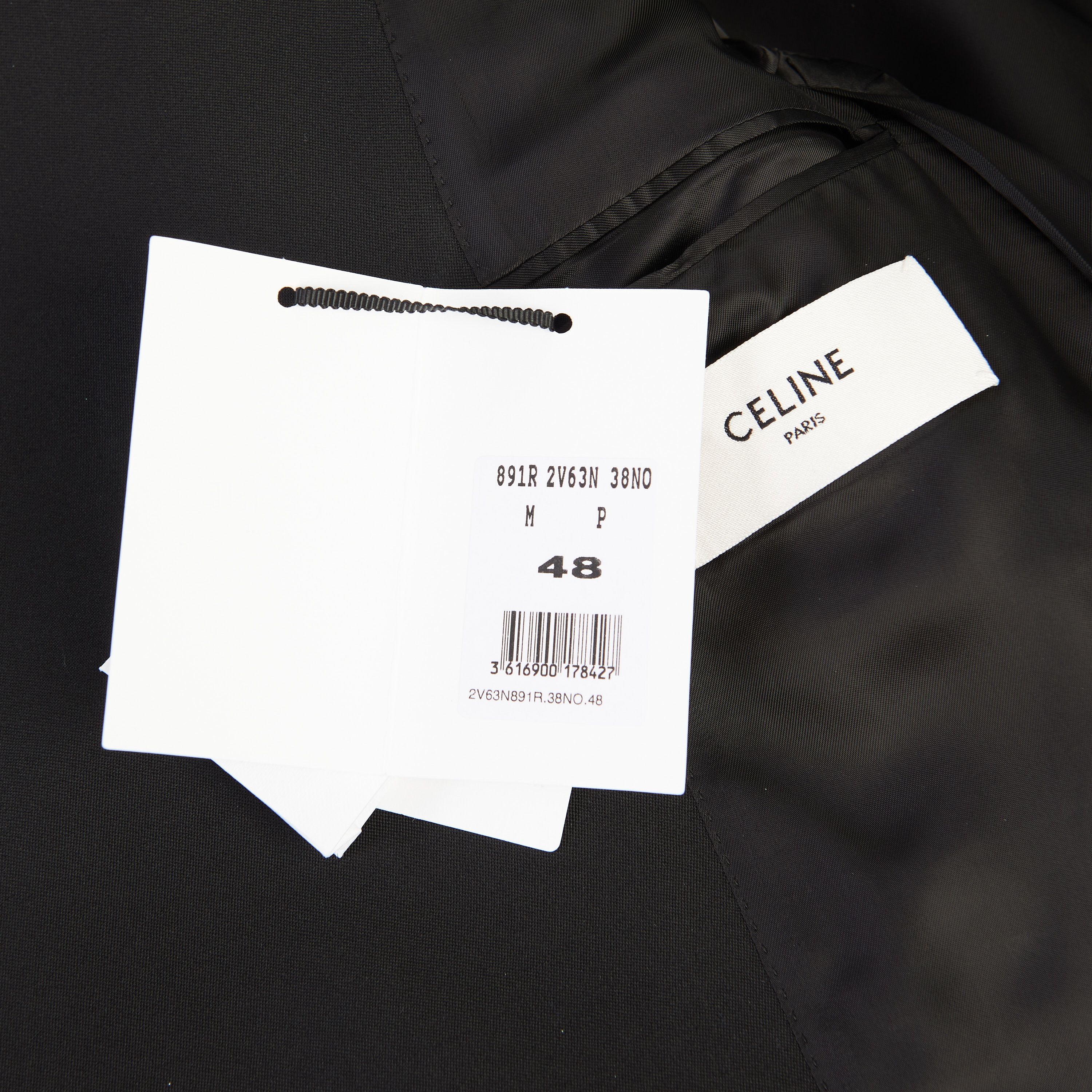 Celine Boxy Tux Jacket - Stone/Stud Embroidery, Grain De Poudre Size 38R - 11 Thumbnail