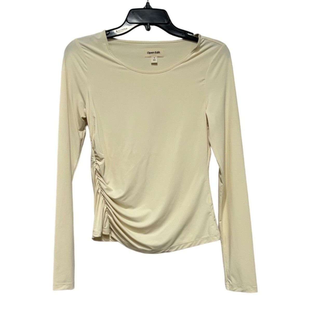 Other Open Edit Ruched Side Long Sleeve Top in Ivory Dove, Sz. S Size S / US 4 / IT 40 - 8 Thumbnail