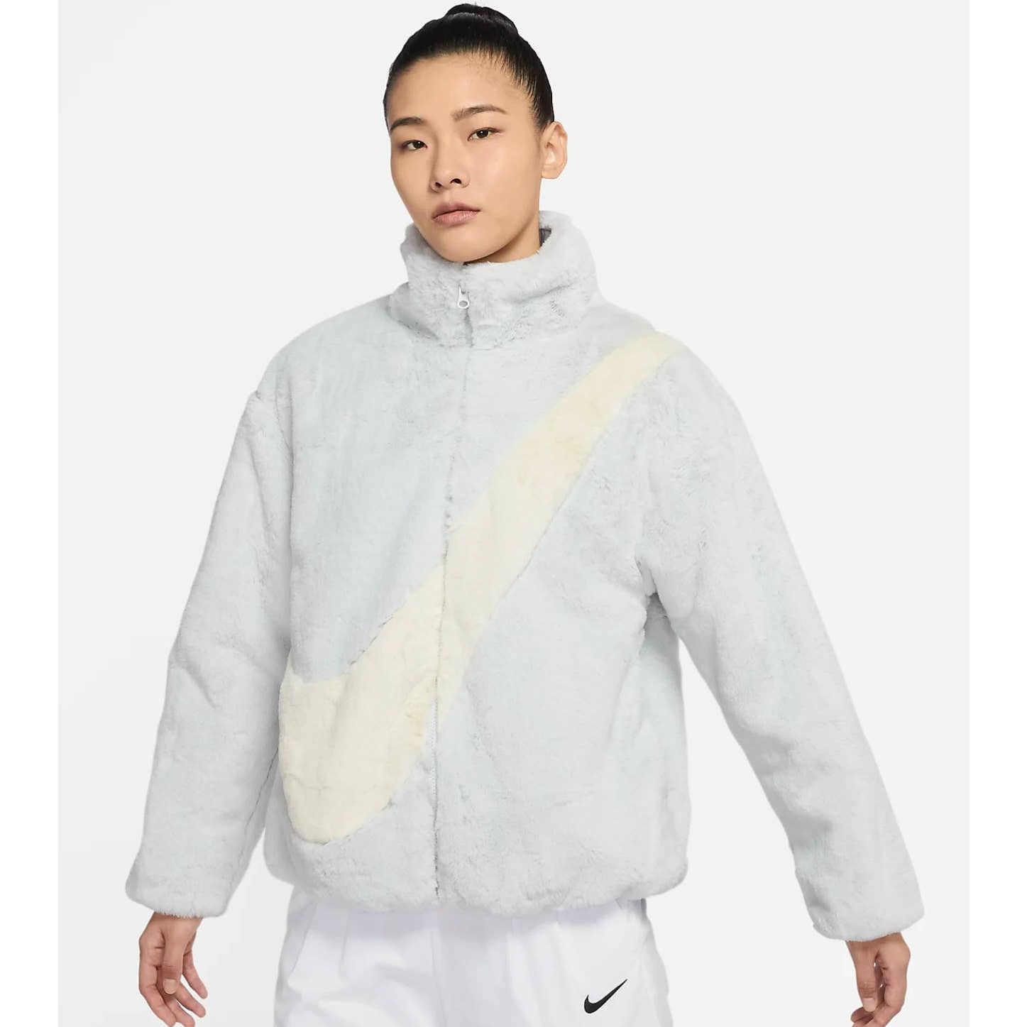 Nike Nike Women's Luxe Faux Fur Sportswear Jacket (DO3791-025) Size M / US 6-8 / IT 42-44 - 1 Thumbnail