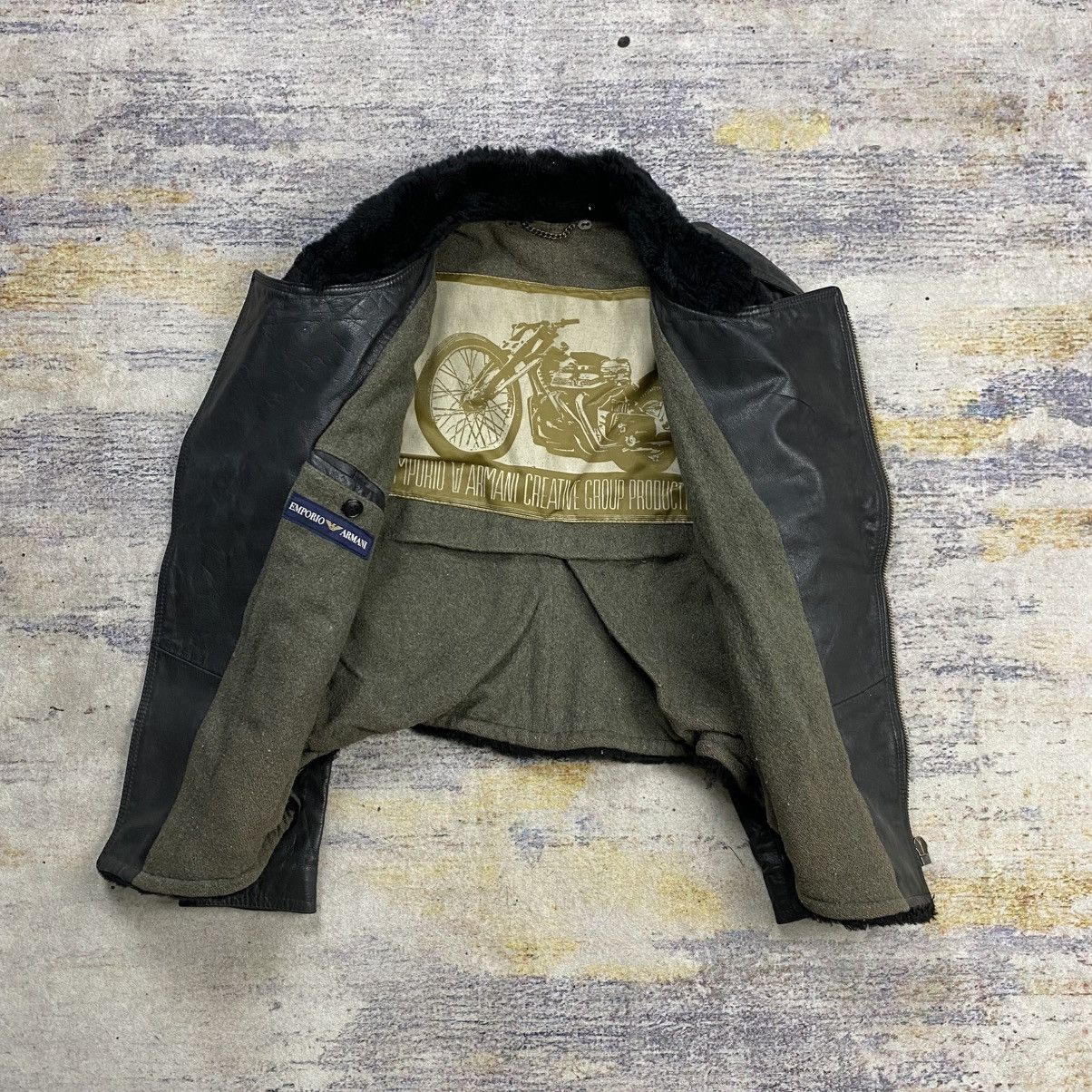 Emporio Armani Vintage runway leather armani bikers leather jacket Size US S / EU 44-46 / 1 - 9 Thumbnail